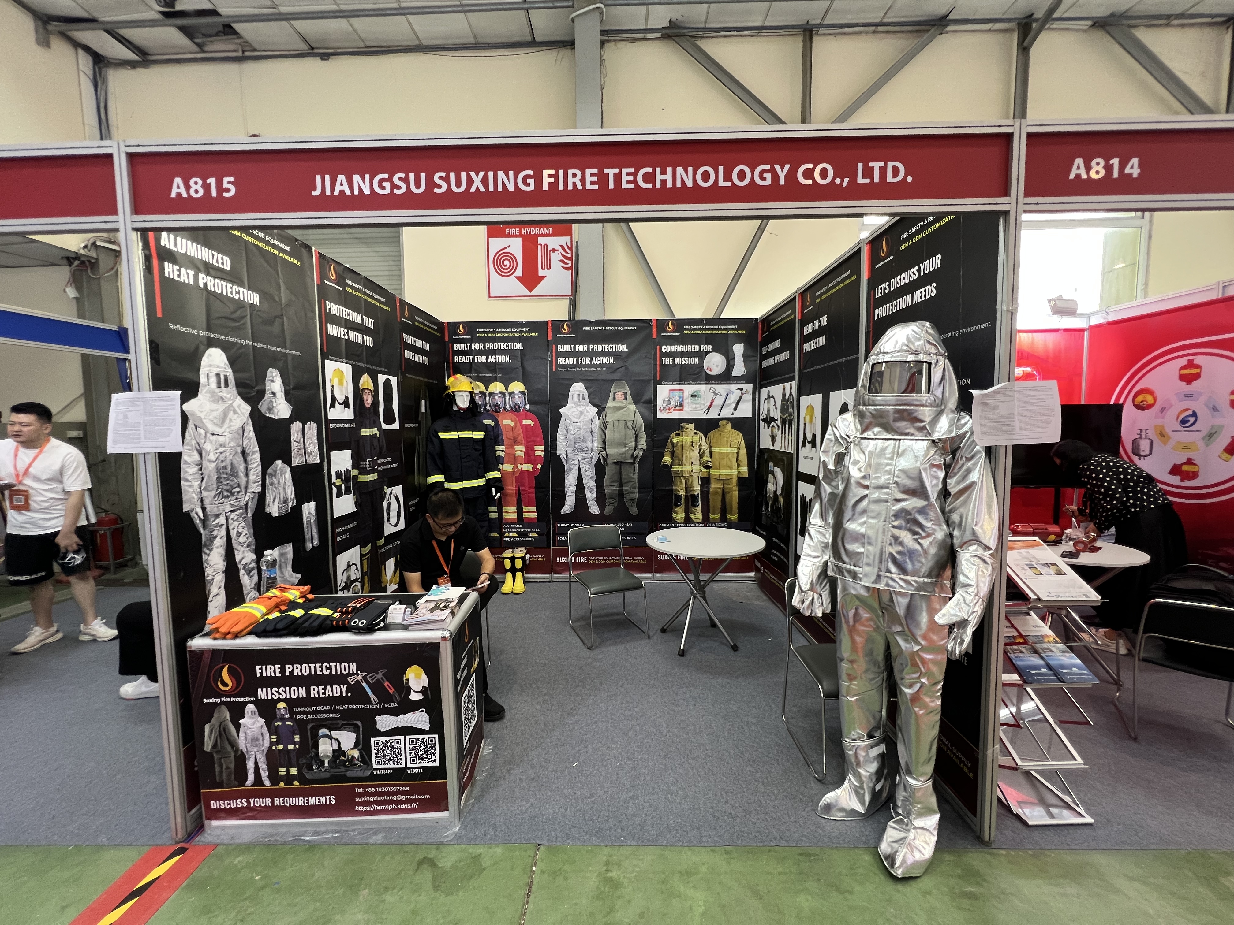 Suxing Fire exhibition booth and protective equipment