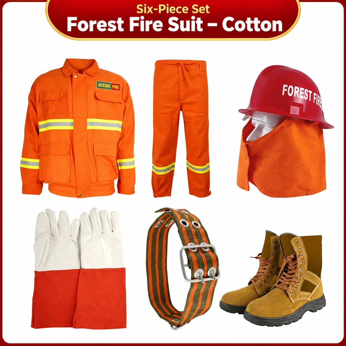 Forest Fire Suit Six-Piece Set Cotton